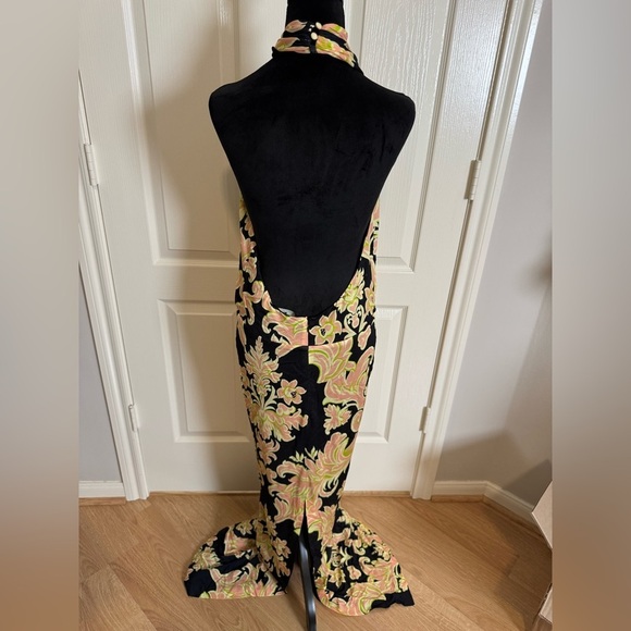 ETRO Crepe De Chine Maxi Halterneck Floral Paisley Dress Size IT44 US8 NWT - Picture 11 of 11